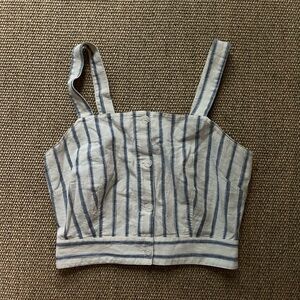 Madewell Linen Striped Crop Top